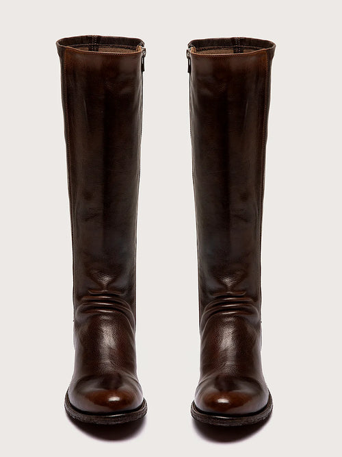 Brown stretch back pair arranged together on a neutral ground