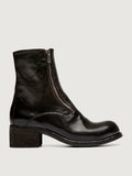 Brown leather sole front view showing the shape of the toe