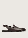 Brown flexible sole front view showing the shape of the toe