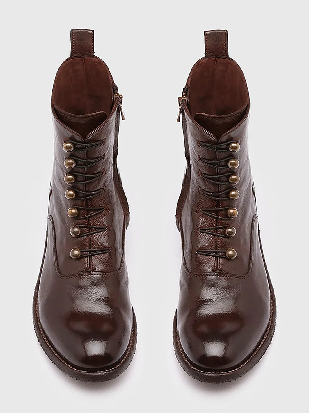 Burgundy burgundy booties front view showing the shape of the toe